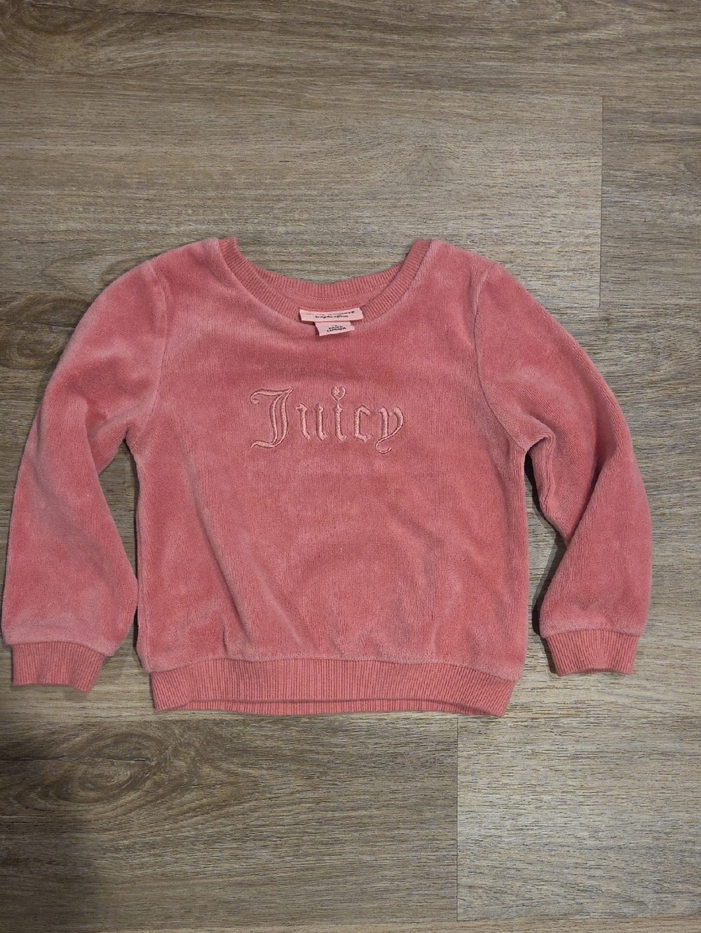 Juicy Couture Rose Pink Velour Pullover Sweatshirt Size 3t